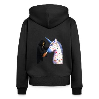 Don't horses love carrots? - Women's Premium Organic Zip Hoodie - black - Back - Julia (174cm)