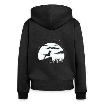 Bullterrier Bull Terrier - Frauen Premium Bio Zip Hoodie - Schwarz - Hinten - Julia (174cm)