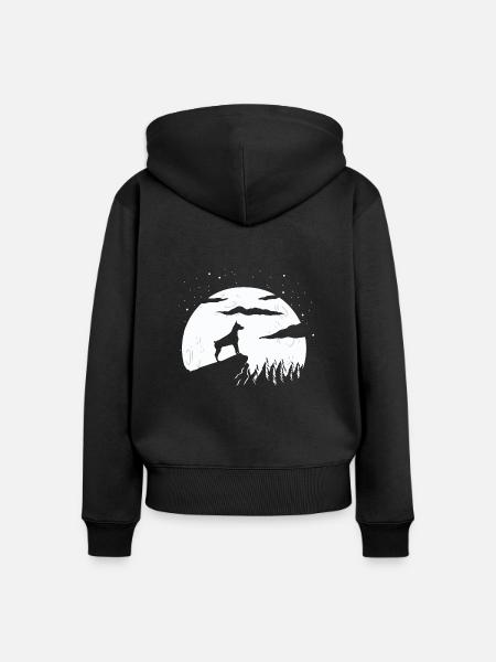Dobermann - Frauen Premium Bio Zip Hoodie - Schwarz
