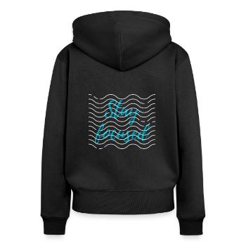 Stay focused - Women's Premium Organic Zip Hoodie - black - Back - Julia (174cm)