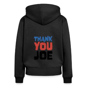 Merci Joe - Électeurs démocrates patriotes - Sweat à capuche zippé Premium bio Femme - noir - Dos - Julia (174cm)