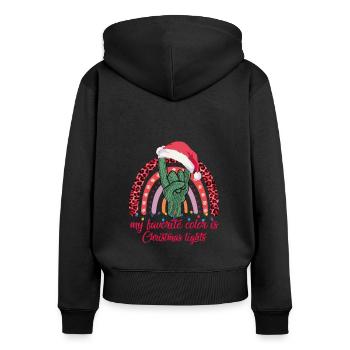 Rainbow My Favorite Colors Is Christmas Lights - Frauen Premium Bio Zip Hoodie - Schwarz - Hinten - Julia (174cm)