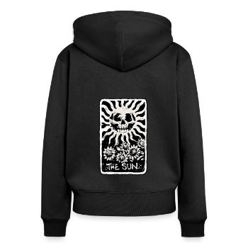 The Sun Skeleton Skull Tarot Card - Frauen Premium Bio Zip Hoodie - Schwarz - Hinten - Julia (174cm)