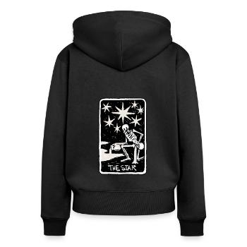 The Star Skeleton Skull Tarot Card - Frauen Premium Bio Zip Hoodie - Schwarz - Hinten - Julia (174cm)