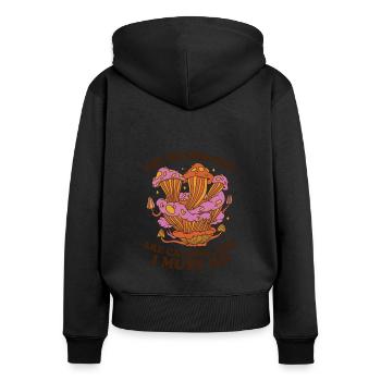 Mushrooms Unique Fungi Design for Mushroom Lovers - Frauen Premium Bio Zip Hoodie - Schwarz - Hinten - Julia (174cm)