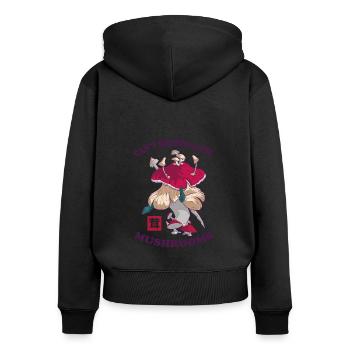 For Mushroom Lovers Can't Breathalyze Mushrooms - Frauen Premium Bio Zip Hoodie - Schwarz - Hinten - Julia (174cm)