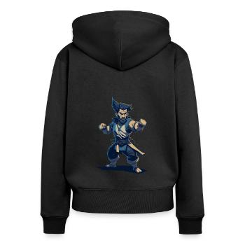 Jew Jitsu Hilarious Jiu Jitsu Pun Martial Arts - Frauen Premium Bio Zip Hoodie - Schwarz - Hinten - Julia (174cm)