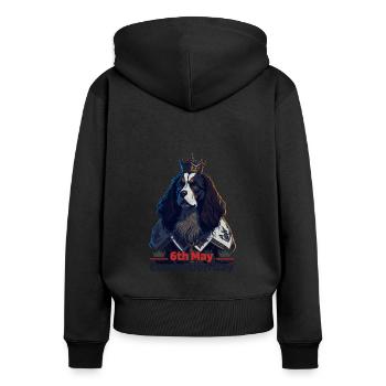 King's Coronation Day May 6th, 2023 Celebration - Frauen Premium Bio Zip Hoodie - Schwarz - Hinten - Julia (174cm)