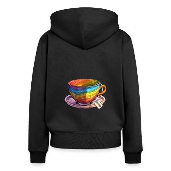 LGBTQIA+ LGBTQ LGBT Gay Pride LGBTea - Frauen Premium Bio Zip Hoodie - Schwarz - Hinten - Julia (174cm)