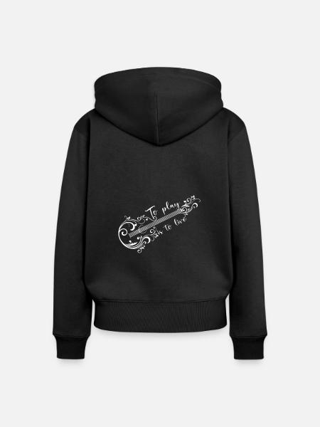 Akustikgitarre Stamm - Frauen Premium Bio Zip Hoodie - Schwarz