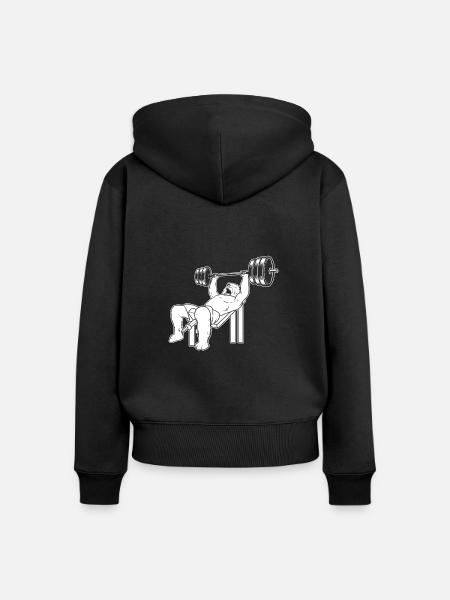 Powerlifting Powerlifter Tiger - Frauen Premium Bio Zip Hoodie - Schwarz