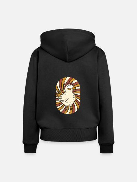 Huhn Henne - Frauen Premium Bio Zip Hoodie - Schwarz