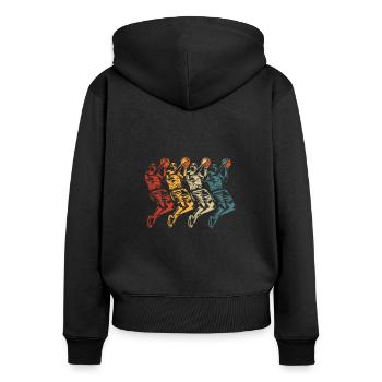 Basketball Basketballer - Frauen Premium Bio Zip Hoodie - Schwarz - Hinten - Julia (174cm)