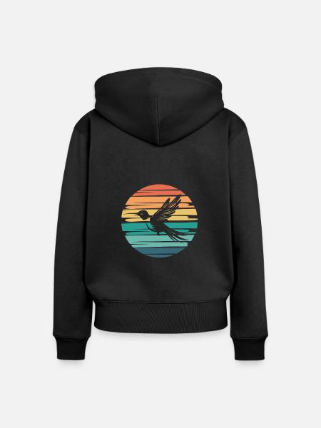 Kolibri - Frauen Premium Bio Zip Hoodie - Schwarz