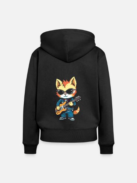 E Gitarre Elektrogitarre - Frauen Premium Bio Zip Hoodie - Schwarz