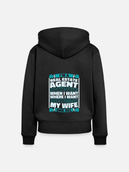 Immobilienmakler - Frauen Premium Bio Zip Hoodie - Schwarz
