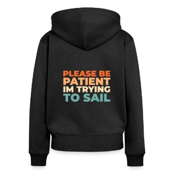 Segeln Segler Segelboot Navigation - Frauen Premium Bio Zip Hoodie - Schwarz - Hinten - Julia (174cm)
