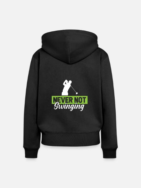 Golf Golfer Golfen - Frauen Premium Bio Zip Hoodie - Schwarz