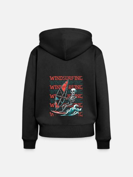 Windsurfen Windsurfer - Frauen Premium Bio Zip Hoodie - Schwarz