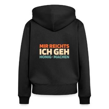 Imker Bienenzüchter - Frauen Premium Bio Zip Hoodie - Schwarz - Hinten - Julia (174cm)
