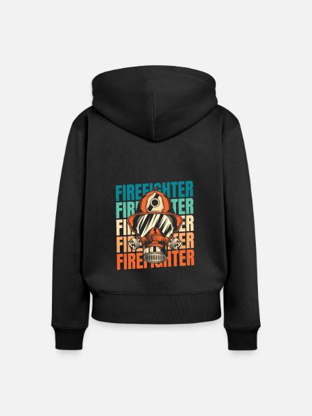 Feuerwehrmann - Frauen Premium Bio Zip Hoodie - Schwarz