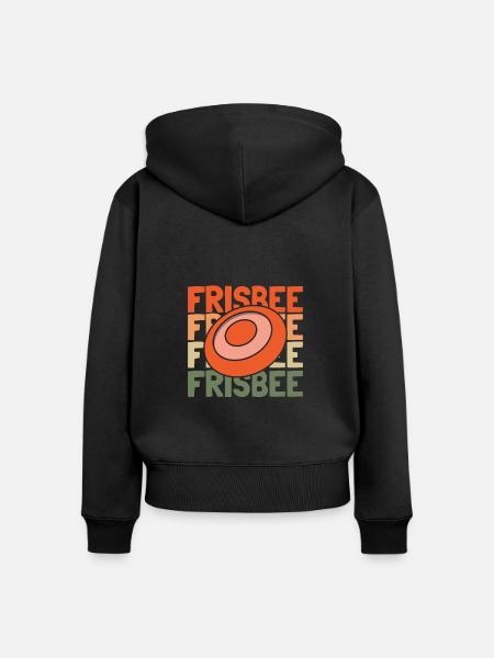 Frisbee - Frauen Premium Bio Zip Hoodie - Schwarz