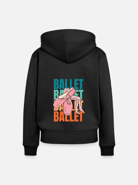Ballet Balerina - Frauen Premium Bio Zip Hoodie - Schwarz