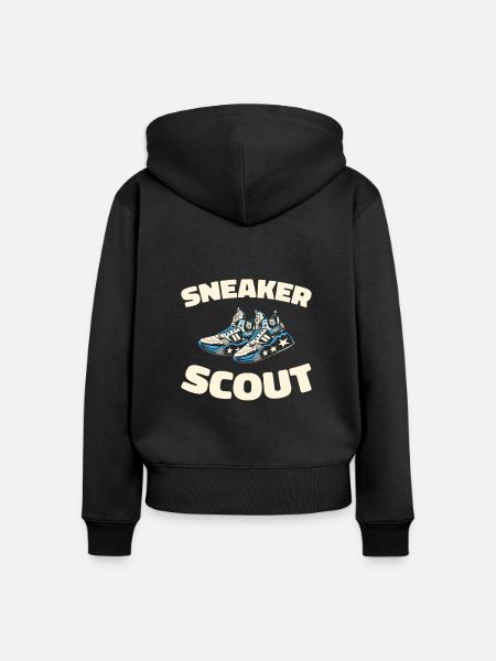 Sneakers - Frauen Premium Bio Zip Hoodie - Schwarz