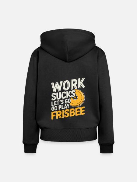 Frisbee - Frauen Premium Bio Zip Hoodie - Schwarz