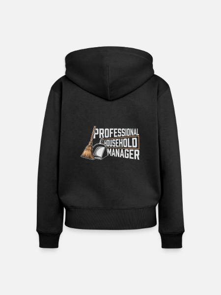 Hausfrau - Frauen Premium Bio Zip Hoodie - Schwarz