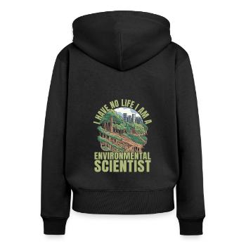 Environmental Scientist - Women's Premium Organic Zip Hoodie - black - Back - Julia (174cm)