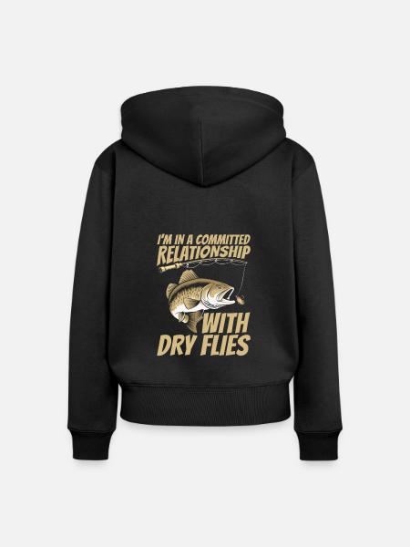 Fliegenfischen Angeln - Frauen Premium Bio Zip Hoodie - Schwarz