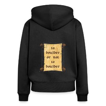Bouldern - Frauen Premium Bio Zip Hoodie - Schwarz - Hinten - Julia (174cm)