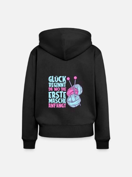 Stricken - Frauen Premium Bio Zip Hoodie - Schwarz