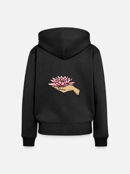 Meditation Meditieren - Frauen Premium Bio Zip Hoodie - Schwarz