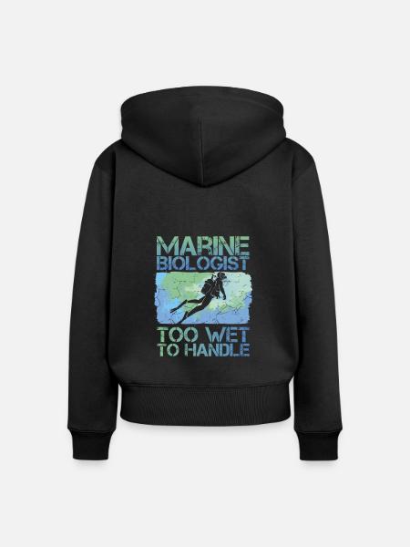 Meeresbiologie - Frauen Premium Bio Zip Hoodie - Schwarz