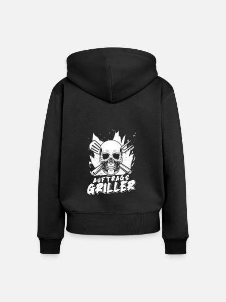 Grillen Grillmeister BBQ - Frauen Premium Bio Zip Hoodie - Schwarz