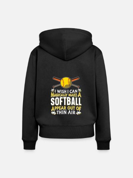 Softball - Frauen Premium Bio Zip Hoodie - Schwarz