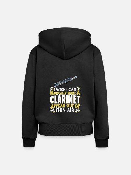 Klarinette Klarinettist - Frauen Premium Bio Zip Hoodie - Schwarz