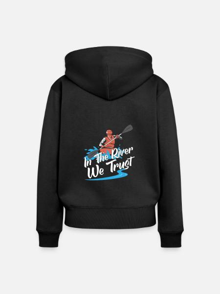 Rafting Wildwasser Kanu Kajak - Frauen Premium Bio Zip Hoodie - Schwarz