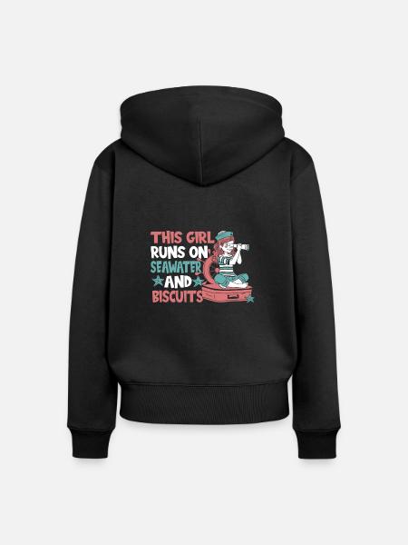Seglen Segelboot Segler - Frauen Premium Bio Zip Hoodie - Schwarz