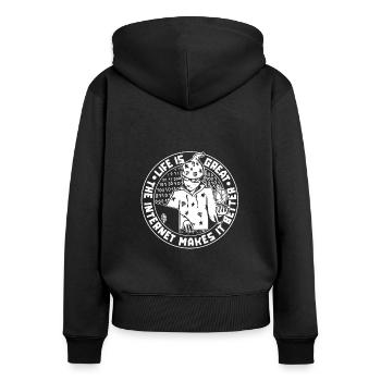 Développeur Web Développeur Web Développeur Web - Sweat à capuche zippé Premium bio Femme - noir - Dos - Julia (174cm)