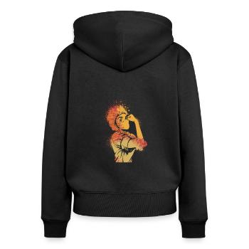 Infirmier - Sweat à capuche zippé Premium bio Femme - noir - Dos - Julia (174cm)