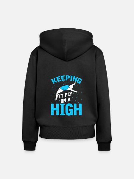 Turmspringen Turmspringer Kalt - Frauen Premium Bio Zip Hoodie - Schwarz