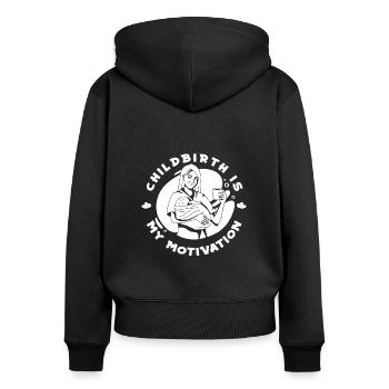 Sage-femme Futur sage-femme - Sweat à capuche zippé Premium bio Femme - noir - Dos - Julia (174cm)