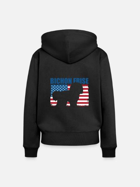 Bichon Frise - Frauen Premium Bio Zip Hoodie - Schwarz