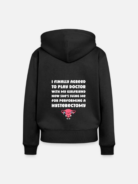 Hysterektomie Komisch - Frauen Premium Bio Zip Hoodie - Schwarz