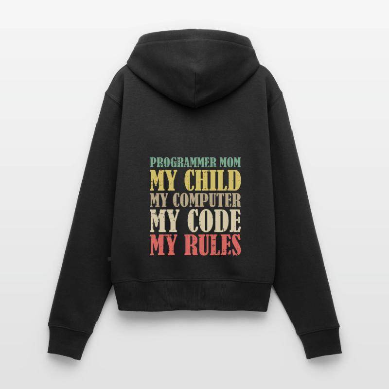Développeur Coder Programmeur Mama Sweat à capuche zippé Premium bio Femme