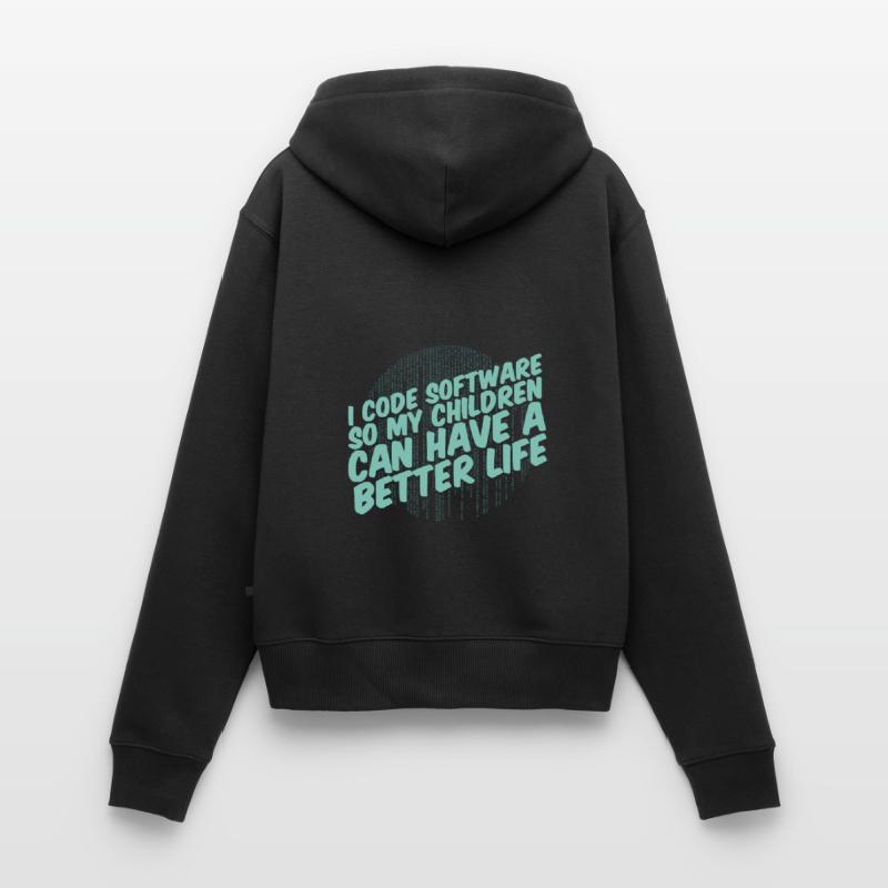 Développeur Coder Programmeur Parent Sweat à capuche zippé Premium bio Femme