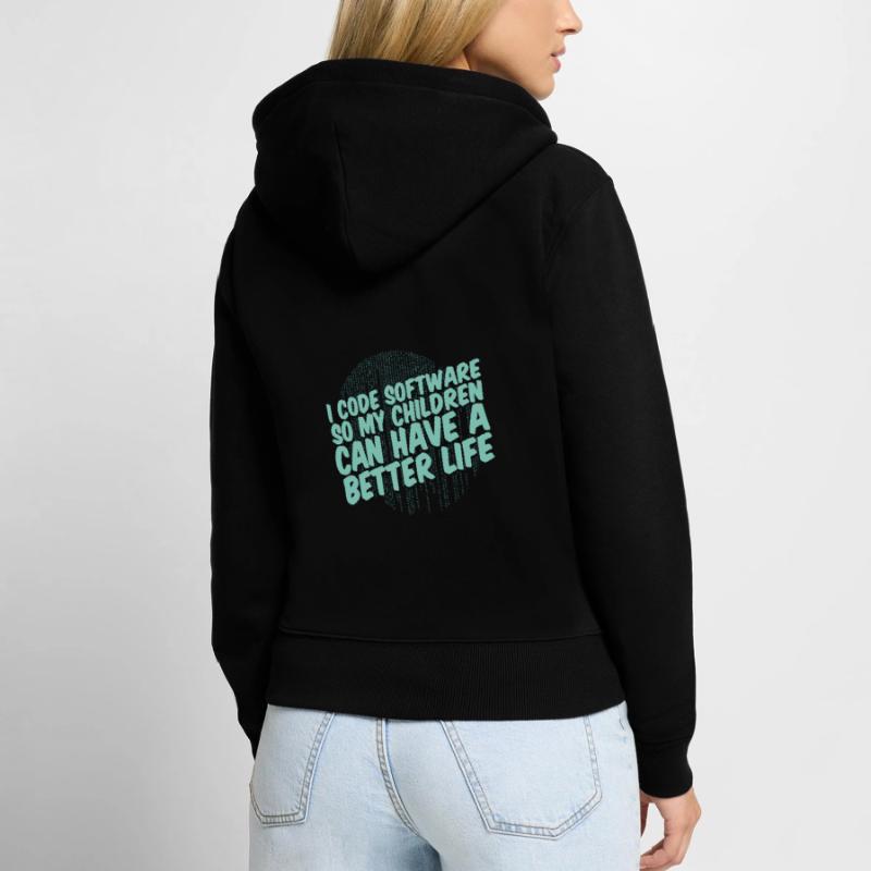 Entwickler Coder Programmierer Elternteil Frauen Premium Bio Zip Hoodie